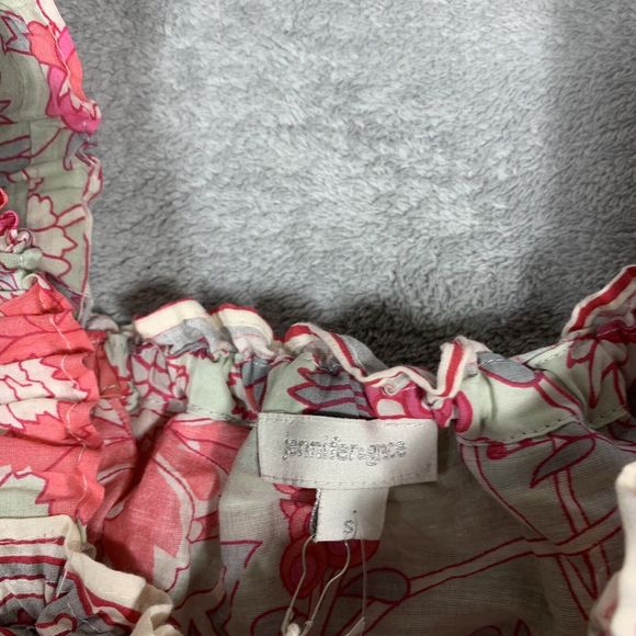 Jennifer Grace NWT Women’s Gray Pink Boho Off Shoulder Floral Top Size Small - Picture 8 of 9
